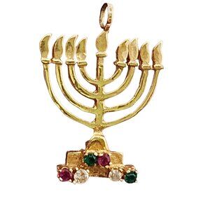 Vintage 14kt Menorah Charm (A5240)